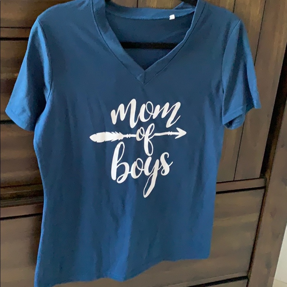 T-shirt M Mom of Boys blue